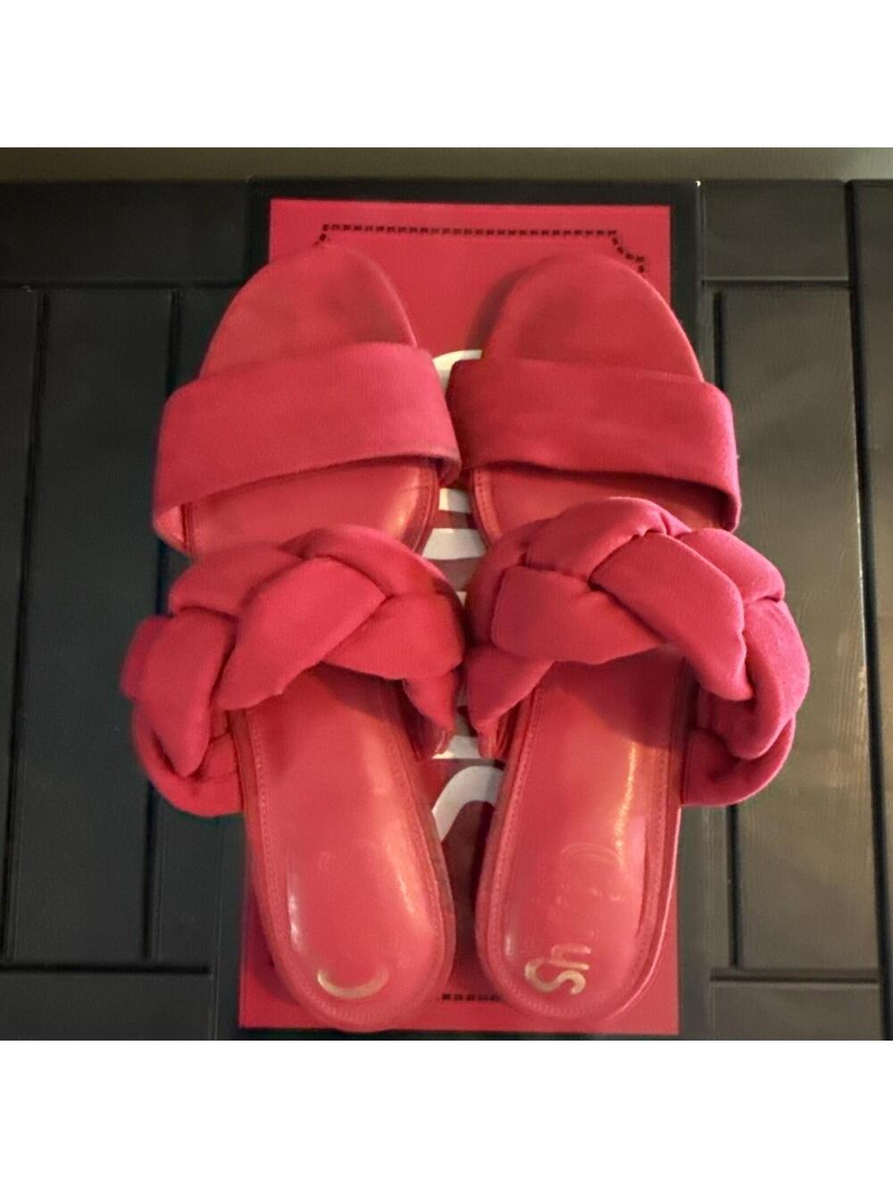Circus by Sam Edelman Pink/Magenta Braided Sandals Women's Size 7.5 Slip On EUC